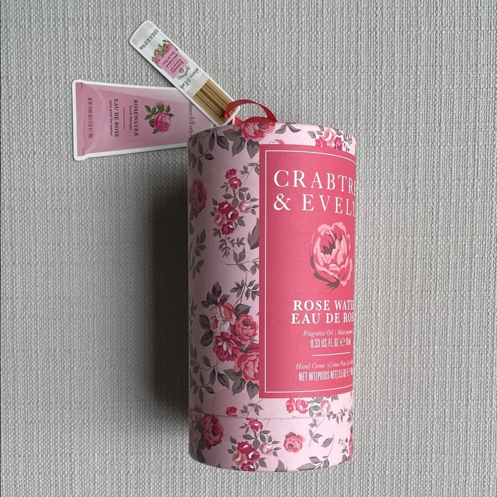 Crabtree & Evelyn Rose Water fragrance oil hand therapy gift Set